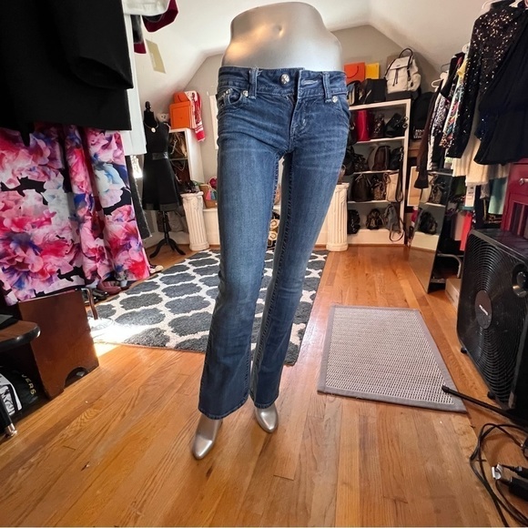 Miss Me Embellished Sequin Bootcut Jeans Size 25 (missing one rhinestone rivit) - Picture 6 of 14